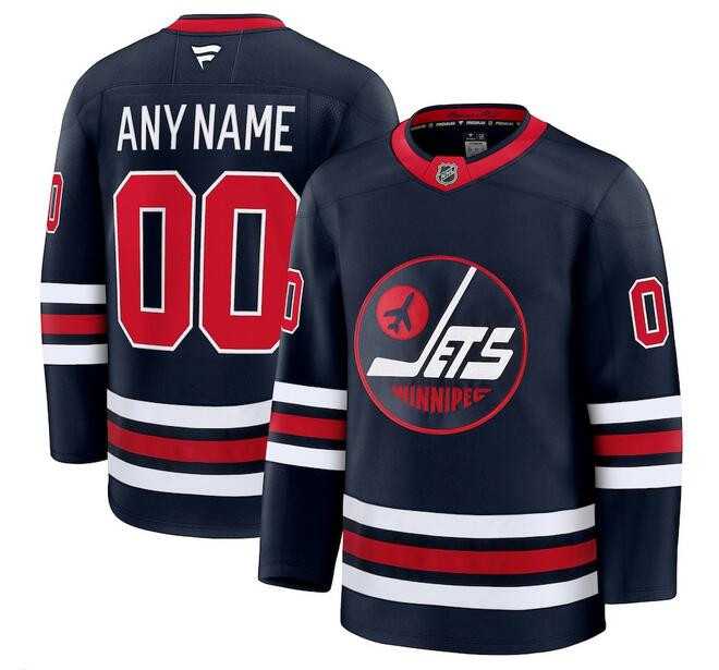 Men%27s Winnipeg Jets Active Player Custom Navy 2024-25 Alternate Stitched Hockey Jersey->customized mlb jersey->Custom Jersey